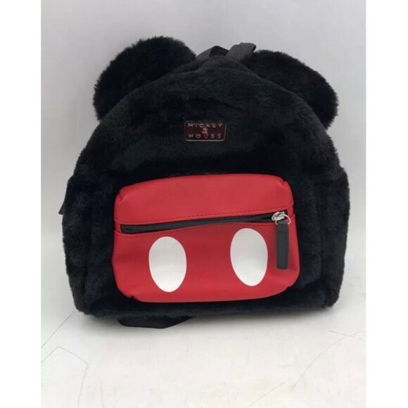 Disney Handbags - Disney Mickey Mouse Mini Backpack Faux Leather / Fur Officially Licensed NWT